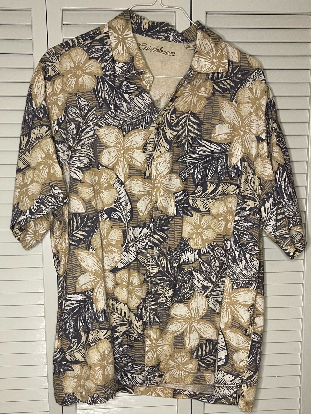 Caribbean 100% Linen Tropical Print Hawaiian Shirt